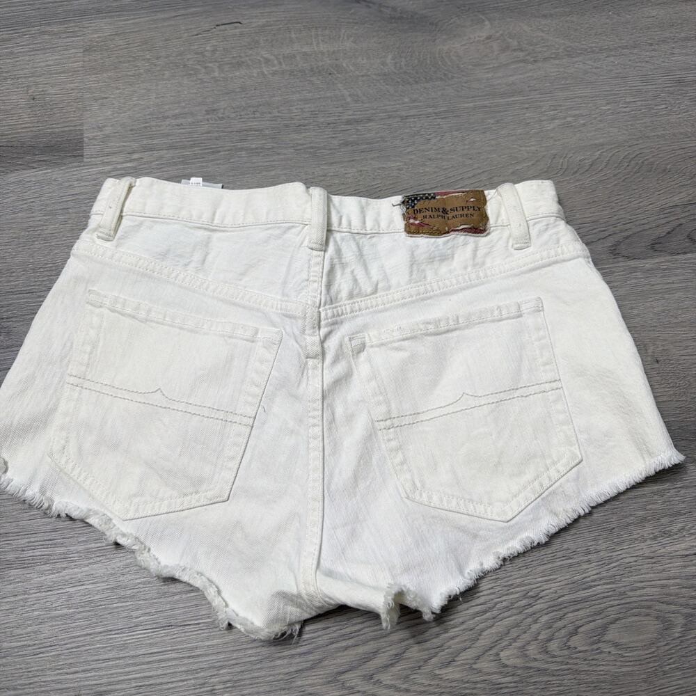 High-Rise White Denim Cutoff Shorts